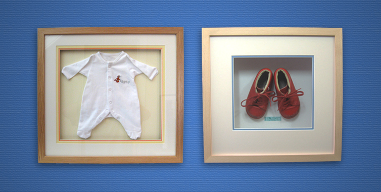 bespoke picture framing 3d objects children's clothes
